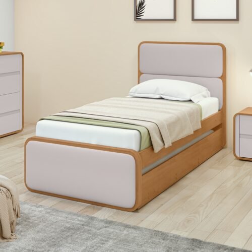 Cama Solteiro Loop com Auxiliar Amêndoa Clean - LOPAS