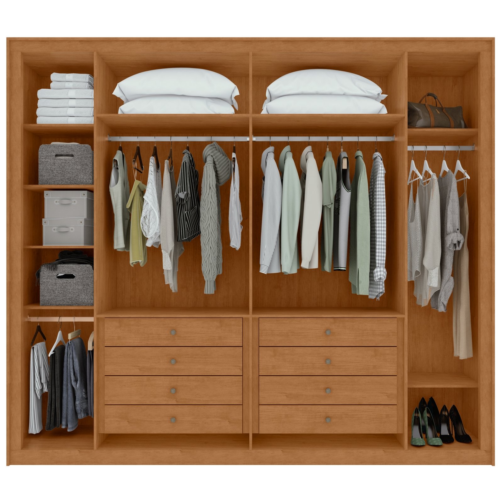 Guarda-Roupa 6 Portas Imperatore 2,74 m Amêndoa Clean/Off White - LOPAS - Imagem 2