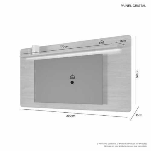 Alternative view of Painel até 70" Cristal Cinamomo - JCM MOVELARIA
