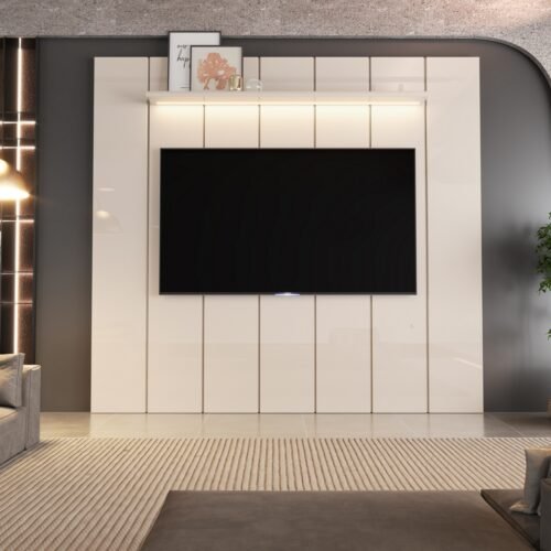 Alternative view of Painel até 75" Lumi 2,19 m Off White - EDN MÓVEIS