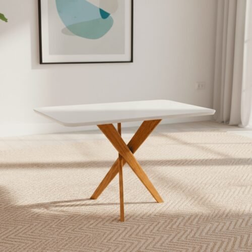 Alternative view of Mesa Cacau 130 (C/Vidro) Madeira/Off White - CIMOL