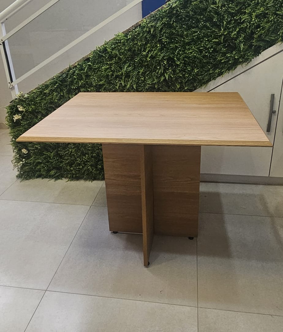 Mesa Perola 120 Imbuia Mel (Tampo Viena s/vidro) - CARVALHO DECOR - Imagem 2