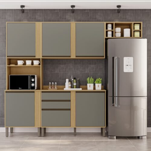 Cozinha 4 Peças Pérola Jequitibá/Granizo - SALLÊTO