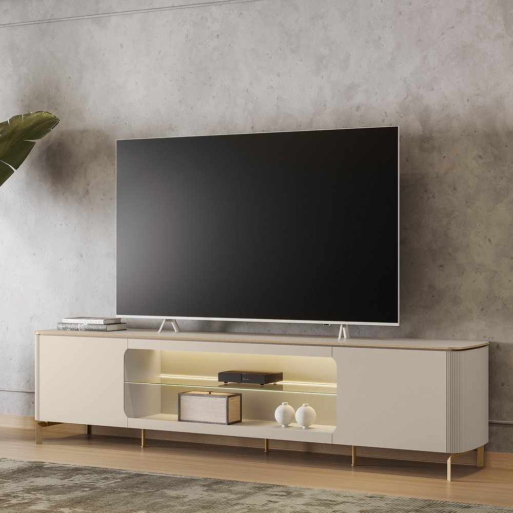 Rack ate 85" Santorini Off White/Tauari Fosco - LINEA BRASIL - Imagem 13