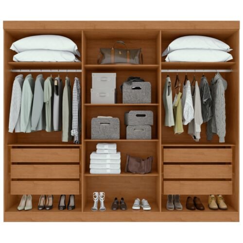 Alternative view of Guarda-Roupa 6 Portas Bertha Amêndoa Clean – LOPAS