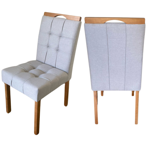 Alternative view of Kit 2 Cadeiras Sophia Linho Cinza Grafite 206 - WM DECOR