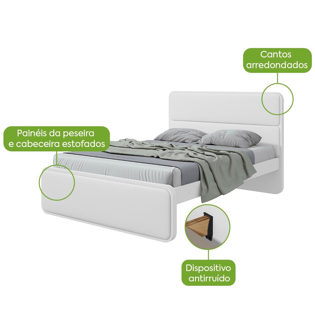 Cama Casal Loop Branco - LOPAS - Imagem 2