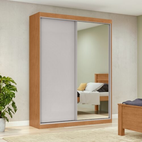 Alternative view of Guarda-Roupa 2 Portas Quadrix 1,54 m Amêndoa Clean/Off White/Amêndoa Clean – LOPAS