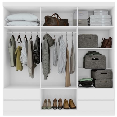 Alternative view of Guarda-Roupa 6 Portas Zeus 1,77 m Branco - LOPAS