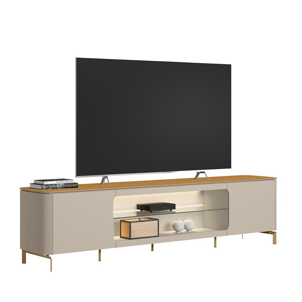 Rack ate 85" Santorini Off White/Tauari Fosco - LINEA BRASIL - Imagem 15