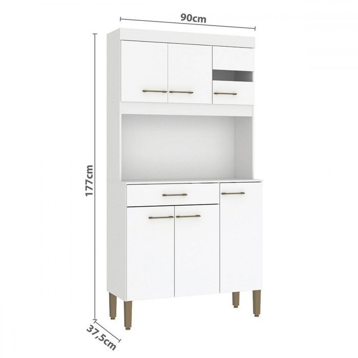 Kit Cozinha Carla K090 0,90 m Branco - FELLICCI - Imagem 3