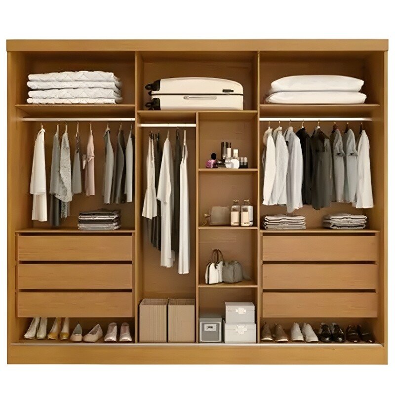 Guarda-roupa Casal 2,68m Alvorada Nature 6 Portas 6 Gavetas 100% MDF - Bianchi - Imagem 2