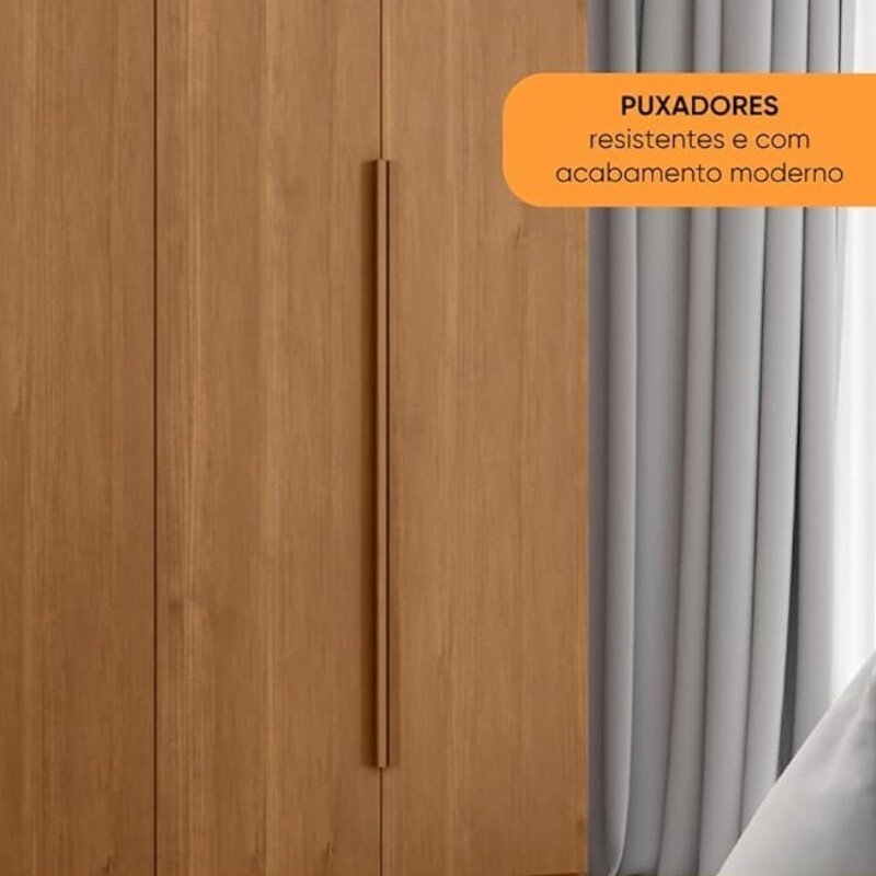 Guarda-roupa Casal 2,68m Alvorada Nature 6 Portas 6 Gavetas 100% MDF - Bianchi - Imagem 4