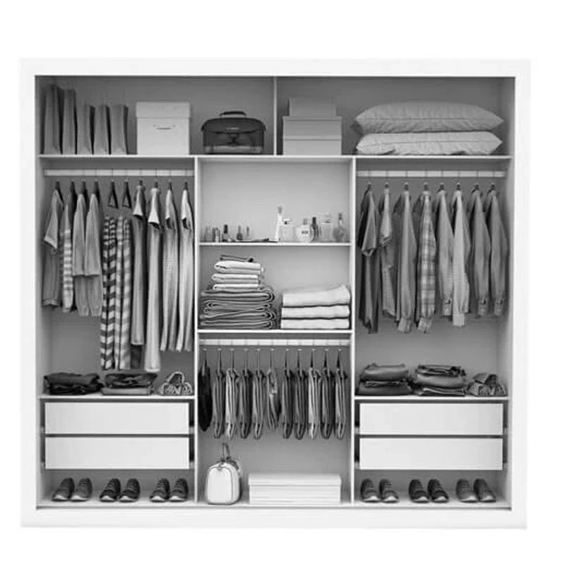 Guarda-roupa Casal 1,88m Veneza Premium Cinamomo 3 Portas 4 Gavetas com 3 Espelhos - Carioca - Imagem 2