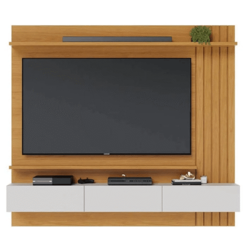 Alternative view of Painel Suspenso 1,80m Juriti Naturale/Off White Matte para TV até 70" - Colibri