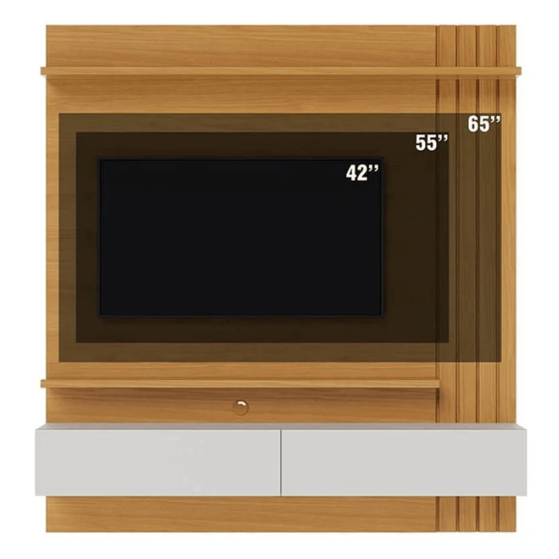Painel Suspenso 1,50m Juriti Naturale/Off White Matte para TV até 70" - Colibri - Imagem 3