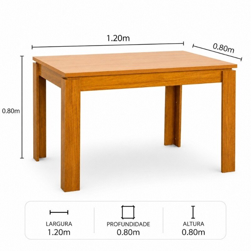 Mesa de Jantar Athenas 120x80 Amêndoa Lopas + 4 Cadeiras Gabi Linho Cinza A Bom Lar - Entregue Montada - Imagem 10