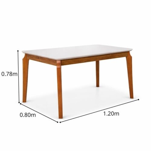 Alternative view of Base Mesa de Jantar Alegra 120x80 Vidro Off Base Madeira - JCM