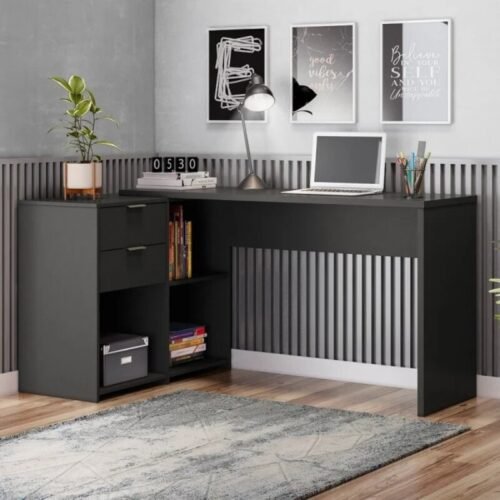 Mesa Office NT 2060 Preto Notável - 2 Opções de Montagem
