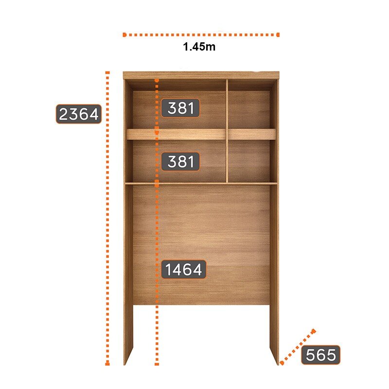 Modulado 1,45m Rizon Aéreo Casal Cumaru/Fendi 3 Portas para Cama Casal - Novo Horizonte - Imagem 3