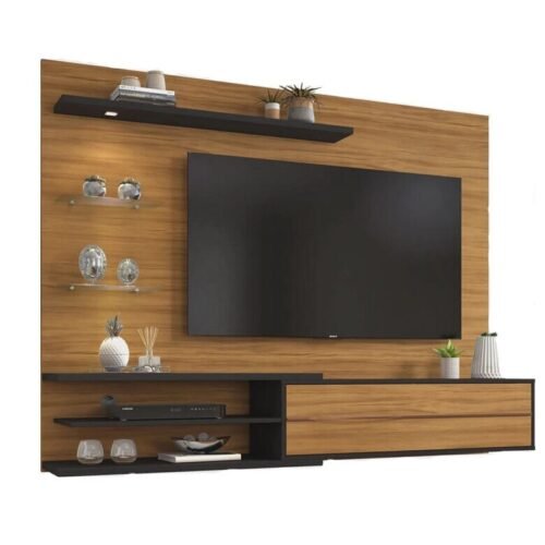 Alternative view of Painel 1,80m NT 1115 Freijó/Preto com LED para TV até 60" - Notável