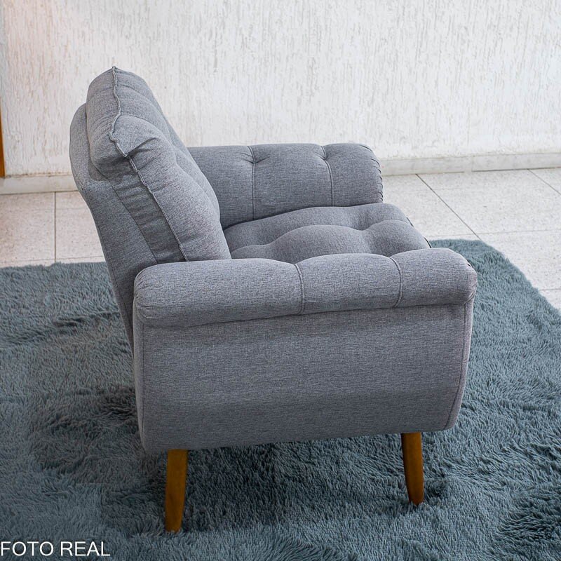 Poltrona MX Xangai Linho Cinza 487 - Imagem 9