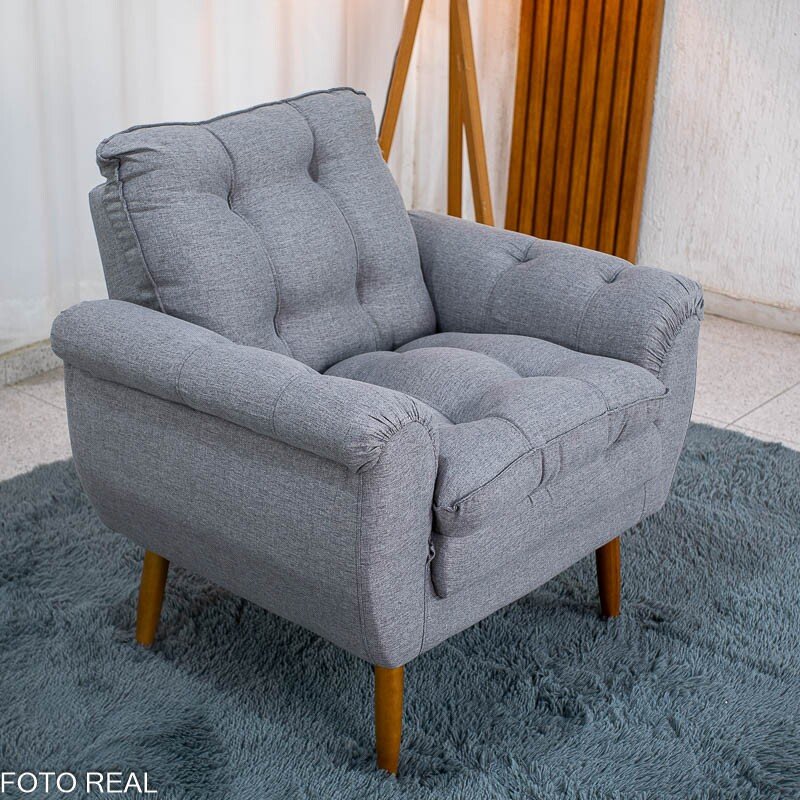 Poltrona MX Xangai Linho Cinza 487 - Imagem 4