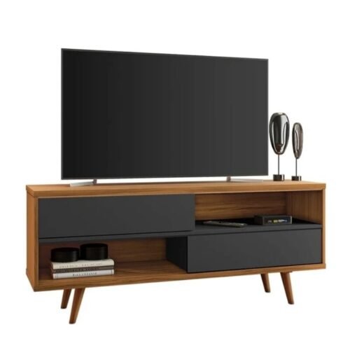 Alternative view of Rack Bancada 1,35m NT 1180 Freijó/Preto para TV até 55" - Notável