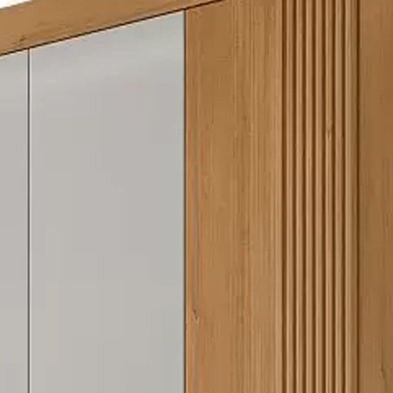 Guarda-roupa Casal 2,75m Daymond Cinamomo/Off Ripado 8 Portas 8 Gavetas 100% MDF - D Doro - Imagem 7