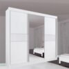 Guarda-roupa Casal 2,73m Los Angeles Branco Ripado 3 Portas 6 Gavetas 100% MDF - D Doro
