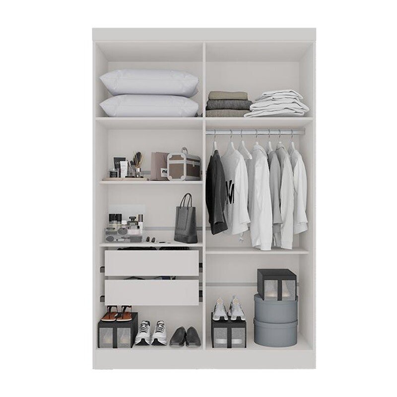 Guarda-roupa Solteiro 1,21m Recife Branco 4 Portas 2 Gavetas - Sallêto - Imagem 2