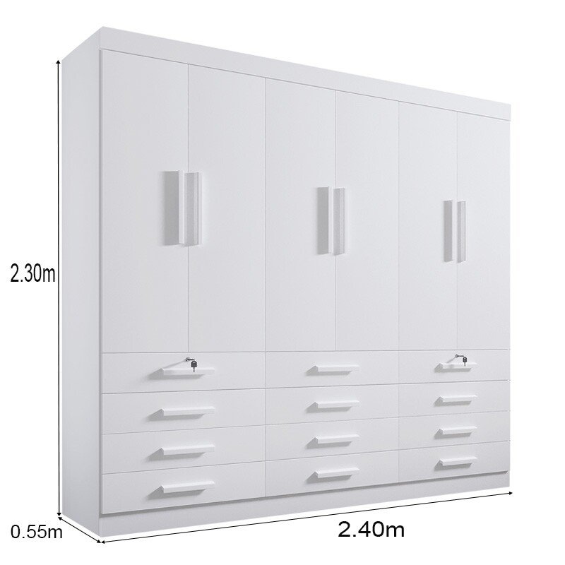 Guarda-roupa Casal 2,40m Mônaco Plus Branco 6 Portas 12 Gavetas 100% MDF - D Doro - Imagem 5