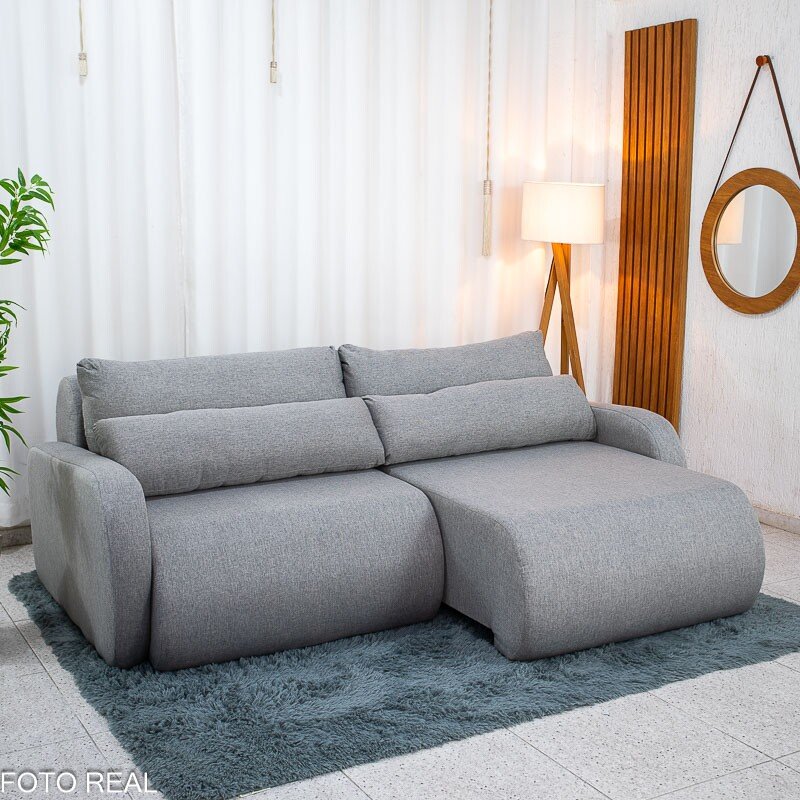 Sofá Retrátil Bellagio 2,25m Linho Cinza A59 - Imagem 4