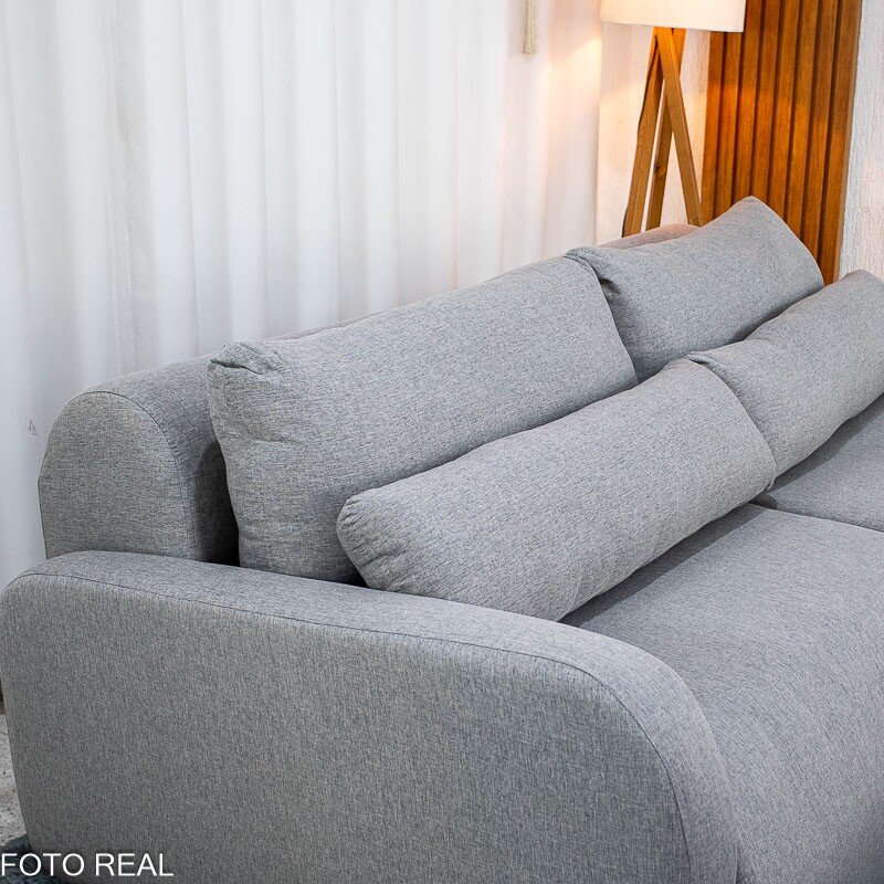 Sofá Retrátil Bellagio 2,25m Linho Cinza A59 - Imagem 7