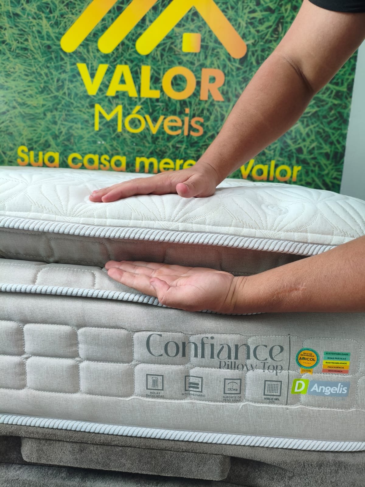 Colchão Confiance D'angelis Pillow Casal - Molas Ensacadas - Visco Gel - Imagem 5