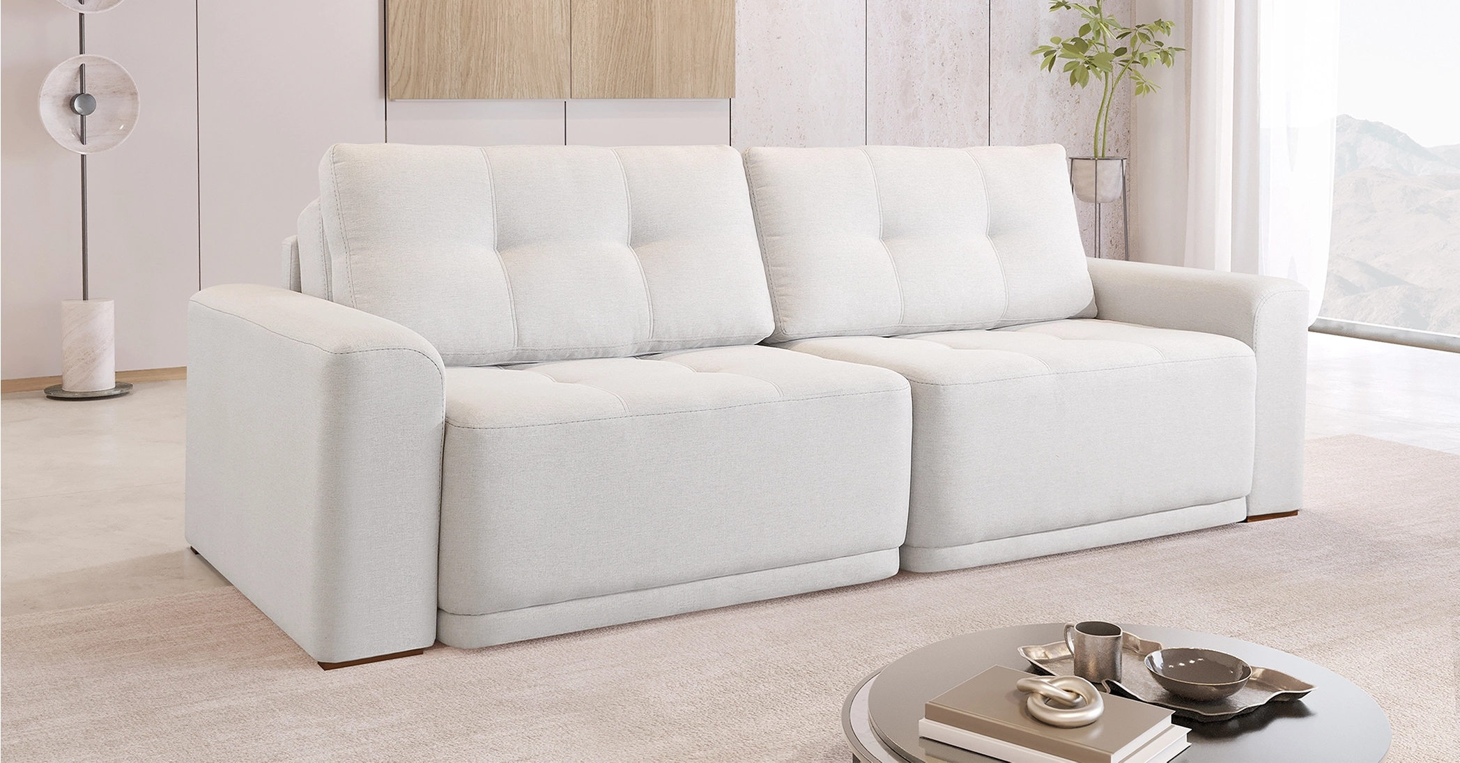 Sofá cama retrátil 242 molas e espuma D33 - 3 em 1 - Rondomóveis
