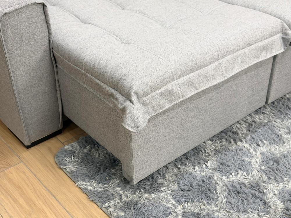 Sofá Cama Retrátil Reclinável Bolt 2.80m Mod.120 - Cinza Linho - Imagem 6