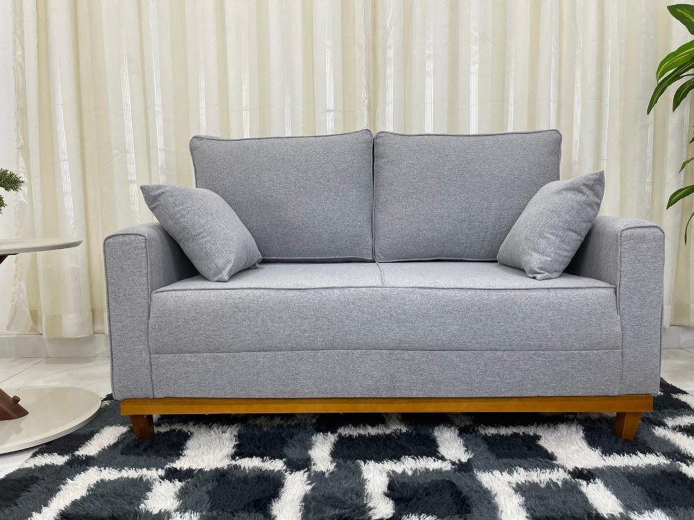 Sofá 2 lugares Slim 1.40m - Cinza Linho