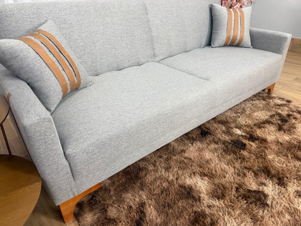 Sofa Cama Luizi 2.09m - Cinza Linho - Imagem 8