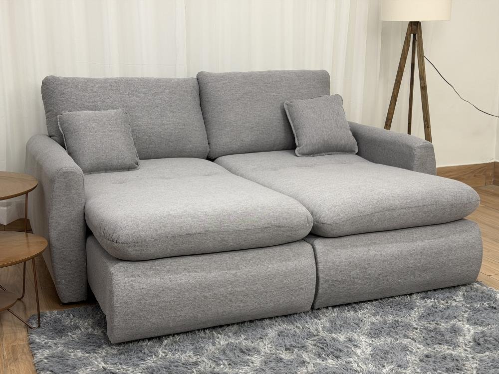 Sofá Cama Retrátil Reclinável Amaranto 2.30m Mod.100 - Cinza Linho