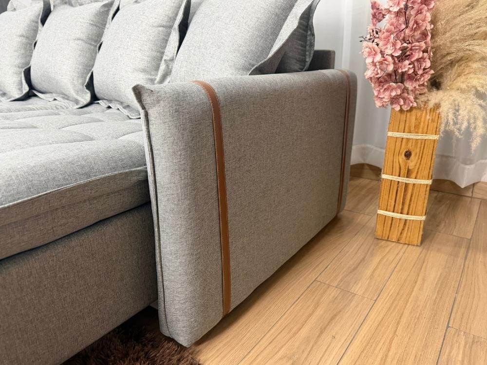 Sofá Cama Retrátil Caixa Zero Munique 2.00m - Cinza Linho - Imagem 11