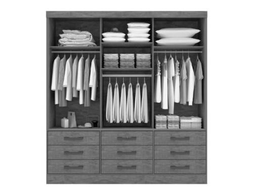 Alternative view of Guarda-Roupa Meridian 3 portas e 9 gavetas - Cinamomo/Off white