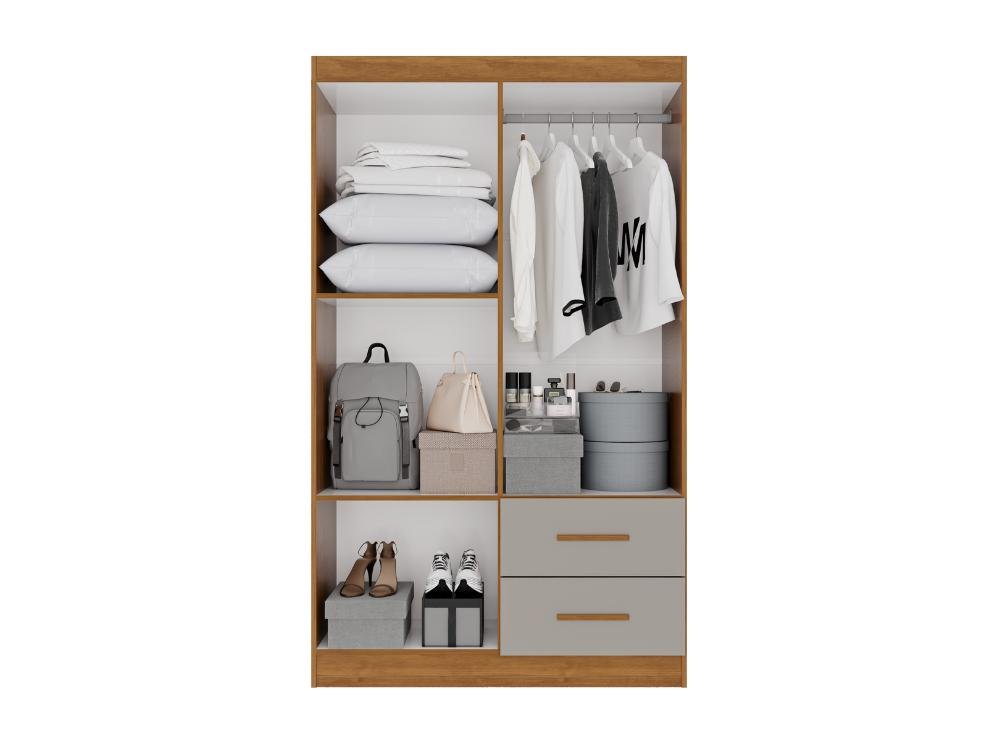 Guarda Roupa Estrela 4 portas - Cinamomo/Off White - Imagem 3