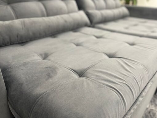 Sofá Retrátil Reclinável Small 2.30m - Cinza Veludão - Imagem 3