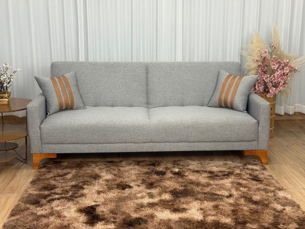 Sofa Cama Luizi 2.09m - Cinza Linho - Imagem 3