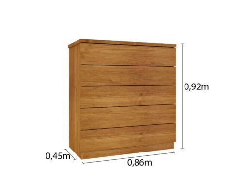 Cômoda Premium 5 Gavetas - Cinamomo - Imagem 3