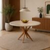 Mesa de Jantar Vegas Circular 1.10x1.10m - Cinamomo/Off white