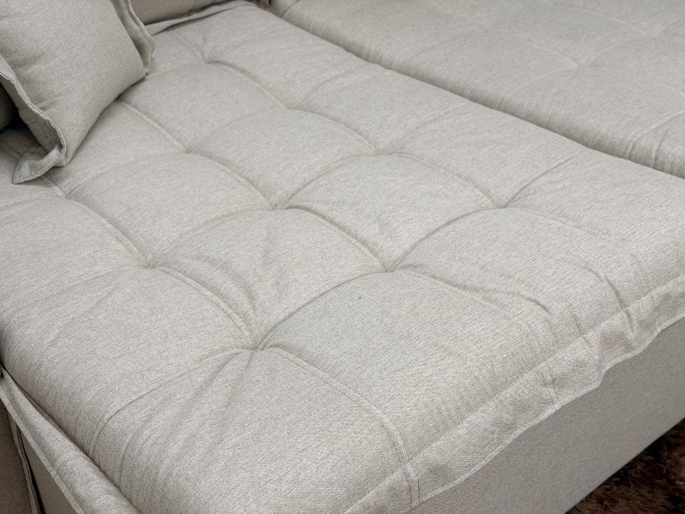Sofá Cama Retrátil Reclinável Bolt 2.80m Mod.120 - Bege Linho - Imagem 5