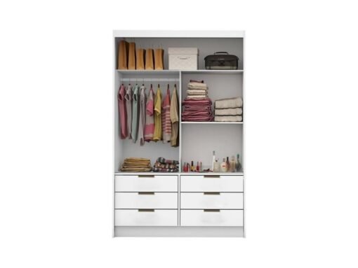 Guarda-Roupa Sevilha c/ espelho 2 portas e 6 gavetas - Branco - Imagem 2