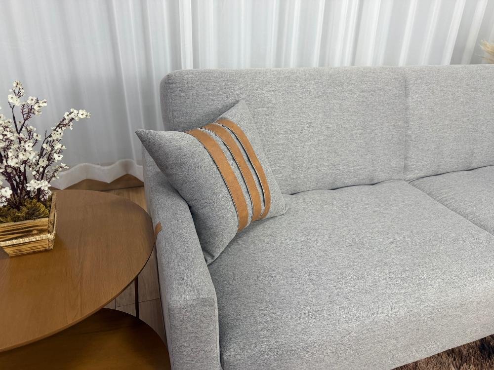 Sofa Cama Luizi 2.09m - Cinza Linho - Imagem 5